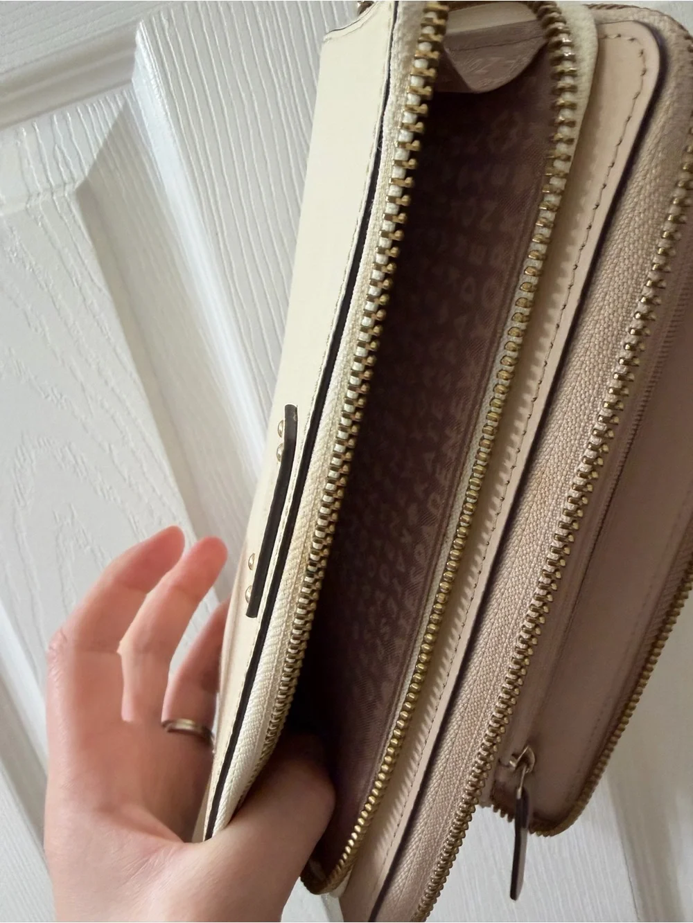 kate spade Cream Zip-Around Wristlet Wallet